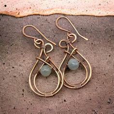 Wire Wrapped Earrings Simple, Bronze Wire Wrapped Teardrop Earrings, Bronze Teardrop Jewelry In Copper Wire, Wire Wrapped Copper Teardrop Earrings, Hypoallergenic Teardrop Copper Jewelry, Organic Earrings, Earrings Dangling, Niagara Falls Ny, Wrapped Earrings