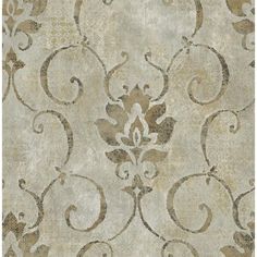 a beige and brown wallpaper with swirls on it