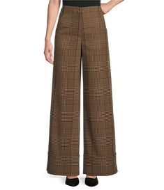 Antonio Melani Sophie Houndstooth High Rise Flat Front Long Cuff Trouser Coordinating Pant | Dillard's High Waist Houndstooth Pants For Fall, Fall Houndstooth Trousers, Houndstooth Straight Pants For Fall, Straight Pants With Houndstooth Pattern For Fall, Fall Houndstooth Straight Pants, Fall Houndstooth Pattern Straight Bottoms, Fall High-waisted Houndstooth Pants, Fall Houndstooth High-waisted Pants, Business Casual Wide Leg Houndstooth Bottoms