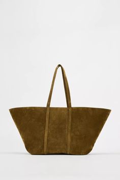 SUEDE TOTE BAG - Brown | ZARA United States Zara Bags For On-the-go, Zara Shoulder Bag For On-the-go, Chic Large Bag For Errands, Chic Large Shoulder Bag For Errands, Zara Bucket Bag With Removable Pouch For Everyday, Zara Bucket Bag For Shopping, Chic Zara Tote Shoulder Bag, Zara Brown Everyday Bag, Everyday Brown Zara Bag