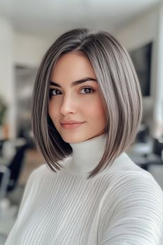 10 Beautiful New Bob Haircut Ideas for Women 💇‍♀️✨ Discover the latest bob styles that are chic, modern, and perfect for a fresh new look! 💁‍♀️🌟 #BobHaircuts #HairInspo #ChicStyles #TrendyLooks #FreshCuts Curly Hair Bob Haircut, Haircuts Ideas For Women, Haircut Ideas For Women, Balayage Straight Hair, Bob Haircut Ideas, New Hair Look, Charleston Style, Haircuts Ideas, Grey Hair Inspiration