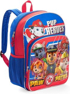 Character Backpack For Back To School, Rectangular Shape, Back To School Character Backpack Rectangular, Character Backpack For Back To School, Themed Student Backpack, Back To School Backpack With Character Print, Multicolor Character Backpack For Everyday Use, Back To School Character Backpack, Back To School Character Print Backpack, Paw Patrol Backpack