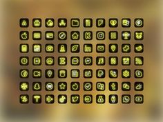 an image of a set of icons on a blurry background