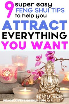 candles and buddha statue with the text 9 super easy ways to help you attract everything you want