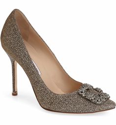 Main Image - Manolo Blahnik 'Hangisi' Jeweled Pump (Women) (Nordstrom Exclusive) Bride Details, Trendy Shoes For Women, Manolo Blahnik Hangisi, Shoes For Me, Womens Stilettos, Heels Sneakers, Bridal Parties, Stiletto Pumps, Perfect Shoes