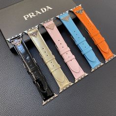 Premium Genuine Leather: Crafted from high-quality genuine leather, this Prada Apple Watch replacement strap offers a luxurious feel and exceptional durability, ensuring it withstands daily wear while maintaining its elegance. Iconic Prada Branding: Featuring the iconic Prada logo, this strap embodies the sophistication and high fashion synonymous with the brand, making it a prestigious accessory for your Apple Watch. Elegant and Timeless Design: The strap's classic design and luxurious leath... Luxury Leather Bracelet Strap Apple Watch Band, Designer Watch Accessories With Leather Strap And Rectangular Shape, Designer Rectangular Watch Accessories With Leather Strap, Luxury Leather Strap Apple Watch Band For Business, Luxury Leather Strap Apple Watch Band, Luxury Leather Strap Watch Bands For Business, Luxury Leather Watch Bands, Designer Rectangular Leather Strap Watch Bands, Designer Leather Watch Bands Rectangular