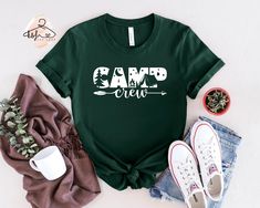 Camping Crew Shirt, Field Trip T-shirt, Friends Camping Shirt, Family Camping Shirt, Camp Life Gift Tee, Cute Gift for Campers, Gift for Her Dear Customer, We're here to give you the best shirt options for you. We want to make everyone smile with our cute, stylish, and trendy graphic T-shirts. We can assure you this shirt will be the perfect gift whether you will buy it yourself or for someone else. We are using great quality soft style Shirts For You. IMPORTANT Check the size chart before you purchase HOW TO MAKE AN ORDER * Pick your shirt type and size Your design will be printed on the front. *Pick your t-shirt color Add your design Name If Your Order Customized PRODUCTION Processing time is 1-3 business days. For rush orders please contact us first. SHIPPING Domestic Shipping First Cla Friends Camping, Happy Camper Shirt, Gift For Campers, Camp Shirts, Camping Tee, Camper Shirt, Camp Life, Gifts For Campers, Squad Shirt