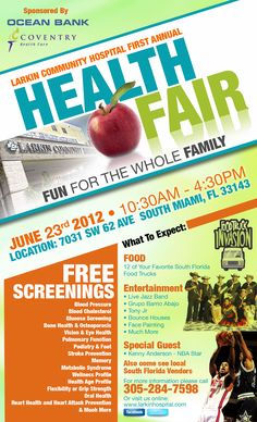 an advertisement for the health fair is shown