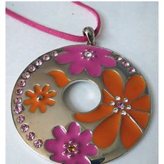 Lia Sophia Flower Power Large Pink & Orange Pendant Crystals 16-19" Necklace Never Worn, Just Stored In Jewelry Case Pink Flower Necklace For Summer Gift, Summer Pink Flower Necklace As A Gift, Pink Flower Pendant Necklace For Spring, Spring Flower Necklace In Pink As Gift, Pink Flower Necklace For Spring Gift, Pink Flower Necklace Gift For Spring, Spring Pink Flower Necklace Gift, Orange Necklace For Spring Gift, Orange Necklace For Spring Season Gift