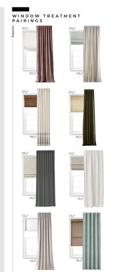 curtains with different colors and styles are shown in the diagram, which shows how to use them