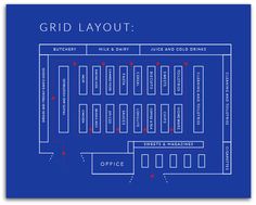 the grid layout for an office building