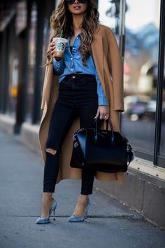 Winter Outfits 2019, Looks Jeans, Cute Outfits With Jeans, Cold Outfits, Transition Outfits, Outfit Jeans, Jeans Diy, Coat Outfits, Casual Work Outfits