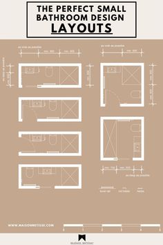 the bathroom design layout is shown in black and white, with measurements for each room