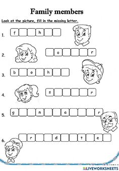 family members worksheet for kids to learn the word family with pictures on it