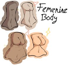 the female body is shown in three different positions