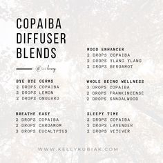 Copaiba Diffuser Blends, Essential Oil For Skin, Essential Oil Perfumes Recipes, Essential Oil Education