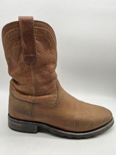 ad eBay - Find many great new & used options and get the best deals for Preowned TECOVAS The Stockton Ranch Roper Leather VIBRAM Boot Men Sz 10 D Cognac at the best online prices at eBay! Free shipping for many products! Vintage Brown Leather Boots For Formal Occasions, Classic Vintage Brown Boots For Formal Occasions, Vintage Leather Slip-on Boots, Brown Vintage Boots With Goodyear Welt Construction, Vintage Snip Toe Bridle Leather Boots, Vintage Bridle Leather Boots With Snip Toe, Vintage Bridle Leather Snip Toe Boots, Classic Boots With Leather Backing And Round Toe, Vintage Boots With Bridle Leather And Leather Lining