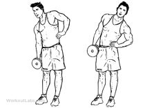 a drawing of two men holding dumbbells