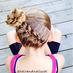 Fishtail Bun, Hair Pulled Back, Childrens Hairstyles, Girl Hairdos, Braid Updo, Competition Hair