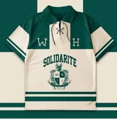 an image of a polo shirt with the word soldartie on it in green and white