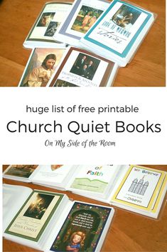 the church quiet book is open and ready to be filled with children's books