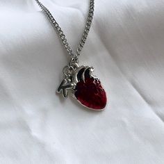 This red anatomical heart necklace is a personalized jewelry piece featuring a custom bubble letter balloon initial, making it the perfect personalized jewelry gift for her.  𝐃𝐄𝐓𝐀𝐈𝐋𝐒:  ⭐️ Necklace lengths available: 14" 16" 18" 20" ⭐️ Bubble letter charm size is 1-2cm & red anatomical heart charm is 1" ⭐️ The material of the red heart charm is silver plated over metal. The necklace chain & balloon letter charm is both silver stainless steel.  ⭐️ The cutest everyday personalized jewelry gi Anatomical Heart Necklace Silver, Heart Necklace Diy, Anatomical Heart Necklace, Bubble Letter Necklace, Shopping List Clothes, Heart Necklace Silver, Heart Bubbles, Letter Charm Necklace, Bubble Letter