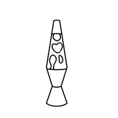 a black and white drawing of a vase with hearts on it