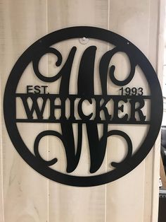 a metal sign with the words wicker on it