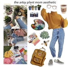 Artsy Plant Mom Aesthetic, Plant Girl Aesthetic, Athletic Girl Aesthetic, Plant Mom Aesthetic Outfit, Mom Aesthetic Outfit, Aesthetic Capsule Wardrobe, Plant Mom Aesthetic, Arthoe Aesthetic, Aesthetic Artsy