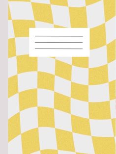 a yellow and white checkerboard pattern with a paper in the middle