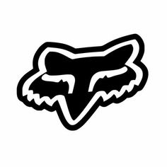 a black and white fox head sticker on the side of a car or truck