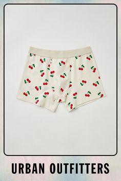 Fitted cotton stretch boxer shorts topped with an allover cherry motif. Finished with a solid color elastic stretch waistband. Features Cherry icon boxer briefs Stretch elastic waistband Fitted silhouette Content + Care 95% Cotton, 5% elastane Machine wash Imported | Cherry Tossed Icon Boxer Brief in Tan, Men's at Urban Outfitters Feminine Street Style, Boxer Shorts, Boxer Briefs, Short Tops, Urban Outfitters, Street Style, Cute Outfits, Clothes, Color