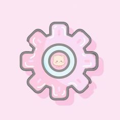 a pink flower with a bear in the center