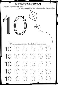 a sheet with numbers and an image of a kite in the sky on top of it