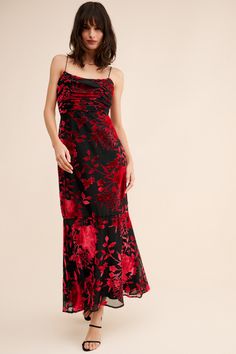 Rent Burnout Velvet Bouquet Floral Maxi Dress from Nuuly. Pick 6 items for $98/month. Free shipping + returns. Formal Holiday Dresses With Floral Print, Elegant Floral Print Maxi Dress For Cocktail, Elegant Floral Print Maxi Dress For Cocktail Occasions, Elegant Silk Maxi Floral Dress, Elegant Red Fitted Floral Dress, Elegant Ruched Floral Dress For Party, Silk Fitted Floral Dress For Evening, Silk Floral Dress For Evening, Fitted Silk Floral Dress For Evening