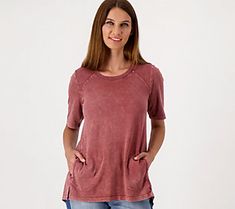 Meet your new go-to pick for the everyday. This ultra-comfortable, beautifully faded top is ready for errands around town or a relaxing day at home. Either way, we're sure you're going to look fab! From LOGO by Lori Goldstein®. Acid Wash Washed Tops For Fall, Fall Washed Tops For Casual Gatherings, Comfy Cotton Tops For Everyday, Comfortable Cotton Everyday Tops, Comfy Cotton Everyday Tops, Comfy Everyday Cotton Tops, Comfortable Washed Tops For Fall, Trendy Washed Tops For Loungewear, Acid Wash Soft-washed Relaxed Fit Top