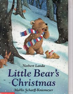 the book cover for little bear's christmas by norbert landa