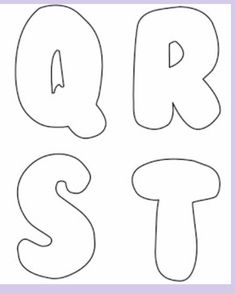 the letters q, r, and s are outlined in black on a white background