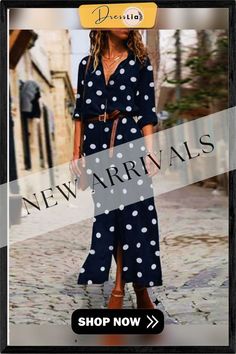 Polka Dot Print Women Casual Midi Dress Casual Midi Dress, Midi Dress Casual, Dresses By Length, Polka Dot Print, Dot Print, Women's Fashion Dresses, Casual Women, Polka Dot, Polka Dots