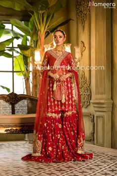 Pakistani Gharara, Pakistani Sharara Suit, Pakistani Sharara, Gharara Designs, Intricate Jewelry, Wedding Pakistani, Zari Embroidery, Sharara Suit, Asian Bridal