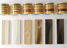 several different types of wood being used to paint the walls and trim it up with