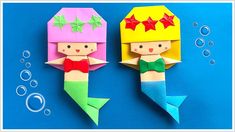 Cute Origami - Love what you found? Act and visit to find more. Make It IMMEDIATELY! Mermaid Tutorial, Easy Origami For Kids, Origami Models, Origami Love, Japanese Origami, Origami Paper Art, Origami Animals, Paper Animals