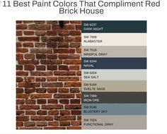 the brick wall color scheme is shown in different shades