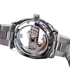 Men's Watches-Men Transparent Design Mechanical Watch Automatic Silver Square Golden Gear Skeleton Stainless Steel Belts Clock Model Number:4000174601404 Transparent Design, Skeleton Watch, Stainless Steel Band, Watch Sale, Mechanical Watch, Stainless Steel Watch, Silver Man, Watch Case, Automatic Watch