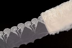 Pearl emboidery on stabill tiull. Width: 11.5 cm. The highest quality product. The price is for a section of 1 m (embroidery in 5 m and 8 m sections). Fitted Embroidered Cream Lace, Fitted Cream Embroidered Lace, Cream Embroidered Fitted Lace, Elegant Embroidered Tulle Lace, Elegant Fitted Tulle Fabric With Lace Trim, Elegant Embroidered Fitted Lace, Elegant Fitted Embroidered Lace, Elegant Wedding Lace Fabric And Notions, Elegant Wedding Fabric With Lace Work