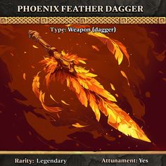 🔸Phoenix Feather Dagger🔸 Feather Magic, Phoenix Feather, July 1