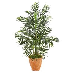 4’ Areca Palm Artificial Tree In Terra-Cotta Planter UV Resistant (Indoor/Outdoor)-Faux Plant-Nautical Decor and Gifts Plants With Big Leaves, Stuff For House, Tropical House Plants, House Porch, Fake Plants Decor, Artificial Plants And Trees, Areca Palm, Faux Tree, Silk Plants