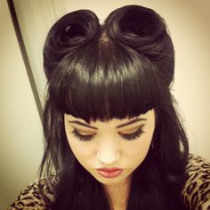 Victory Rolls and Betty Paige Bangs:: Vintage Hairstyles:: Retro Inspired Hair…