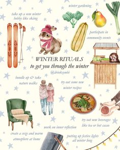 an illustration of winter rituals to get you through the winter