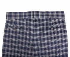 A must-have style in every man’s wardrobe, you will never look boring again with these plaid check trousers in blue and white. Elegantly made with high quality craftsmanship in a straight fit, flat-front style from premium quality cotton, these trousers feature a button and zip closure with a wide waistband with two extended fastening tabs. This pair of men's pants is perfect for work and everyday wear, business meetings, parties, gala dinners or summer weddings. Buy it for yourself, or gift it Classic Plaid Cotton Bottoms, Classic Plaid Bottoms With Pockets, Classic Plaid Bottoms With Welt Pockets, Business Casual Plaid Cotton Bottoms, Plaid Cotton Bottoms For Business Casual, Classic Plaid Pants With Welt Pockets, Gurkha Pants, Check Trousers, Checked Trousers